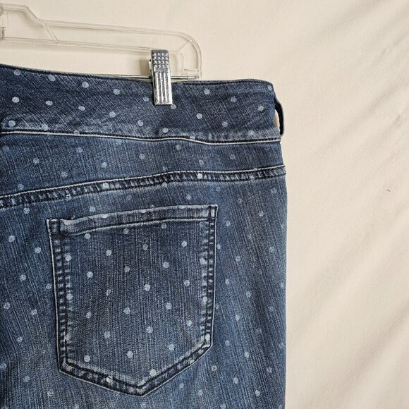 TORRID DENIM Skinny Jeans Pants MEDIUM WASH BLUE w POLKA DOTS size 24 Smoothing - Picture 9 of 10
